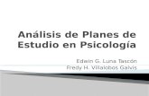 Edwin G. Luna Tascón Fredy H. Villalobos Galvis.  Tipo de Estudio: Documental  Participantes: ◦ 21 Programas de Psicología Acreditados ◦ 12 Programas.