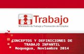 CONCEPTOS Y DEFINICIONES DE TRABAJO INFANTIL Moquegua, Noviembre 2014.