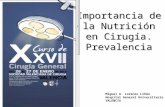 Importancia de la Nutrición en Cirugía. Prevalencia Miguel A. Lorenzo Liñán Hospital General Universitario VALENCIA.