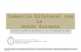 Comercio bilateral con la Unión Europea Evolución global y sectorial en el 1 er semestre de 2014 Embajada ante la Unión Europea Ministerio de Relaciones.