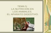 TEMA 5: LA NUTRICIÓN EN LOS ANIMALES. EL APARATO DIGESTIVO.