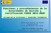 Funciones y procedimientos de la Autoridades de Gestión y Certificación FEDER 2014-2020 DESIGNACIÓN DE AUTORIDADES Y ORGANISMOS INTERMEDIOS Dirección General.