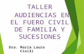 TALLER AUDIENCIAS EN EL FUERO CIVIL DE FAMILIA Y SUCESIONES Dra. María Laura Ciolli.