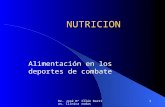 Dr. José Mª Illán Barrios. Clínica rodus 1 NUTRICION Alimentación en los deportes de combate.