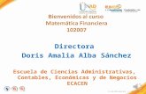 Directora Doris Amalia Alba Sánchez FI-GQ-OCMC-004-015 V. 000-27-08-2011 Escuela de Ciencias Administrativas, Contables, Económicas y de Negocios ECACEN.
