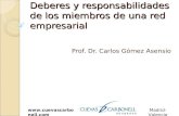 Madrid- Valencia  Deberes y responsabilidades de los miembros de una red empresarial Prof. Dr. Carlos Gómez Asensio.