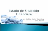 Por: Belia Iris Ordoñez 9no Grado.  Al estado de situación financiera también se le denomina balance general, es un documento que muestra la situación.