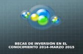 BECAS DE INVERSIÓN EN EL CONOCIMIENTO 2014–MARZO 2015.