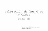 Valoración de los Ojos y Oídos Unidad III Dra. Lourdes Méndez PhD-Nurs.231-UMET.
