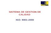 SISTEMA DE GESTION DE CALIDAD ISO: 9001-2000. Qué es la ISO 9001:2000 Es un conjunto de requisitos internacionales que debe cumplir un Sistema de Calidad.