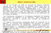MODELO ORGANIZACIONAL El 13 de Octubre de 1999 el Concejo de Bogotá mediante acuerdo No. 4/99 autoriza al Alcalde Mayor para que en representación del.