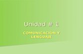 COMUNICACIÓN Y LENGUAJE Unidad # 1. COMUNICACIÓN Y LENGUAJE Concepto de comunicación. Concepto de comunicación. Concepto de comunicación científica. Concepto.