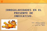 IRREGULARIDADES EN EL PRESENTE DE INDICATIVO. Prof. Alberto Roquete L.E.M. Español 1ª. Série Ens. Médio.