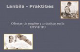 Lanbila - PraktiGes Ofertas de empleo y prácticas en la UPV/EHU.