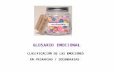 GLOSARIO EMOCIONAL CLASIFICACIÓN DE LAS EMOCIONES EN PRIMARIAS Y SECUNDARIAS.