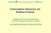 Autoridad Regulatoria Nuclear DEPENDIENTE DE LA PRESIDENCIA DE LA NACION Conceptos Básicos de Radiactividad Subgerencia Control Ambiental Gerencia Apoyo.