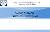 VARIACIONES PRESUPUESTARIAS Caja Costarricense de Seguro Social Dirección de Presupuesto.