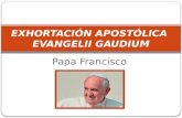 Papa Francisco EXHORTACIÓN APOSTÓLICA EVANGELII GAUDIUM.