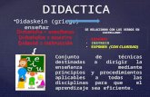 { DIDACTICA Conjunto de técnicas destinadas a dirigir la enseñanza mediante principios y procedimientos aplicables a todas las disciplinas para que el.