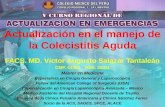Actualización en el manejo de la Colecistitis Aguda FACS. MD. Víctor Augusto Salazar Tantaleán CMP. 44364 RNE. 20311 Máster en Medicina Especialista en.