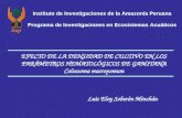 Instituto de Investigaciones de la Amazonía Peruana Programa de Investigaciones en Ecosistemas Acuáticos EFECTO DE LA DENSIDAD DE CULTIVO EN LOS PARÁMETROS.