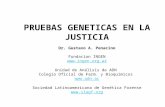 PRUEBAS GENETICAS EN LA JUSTICIA Dr. Gustavo A. Penacino Fundacion INGEN  Unidad de Análisis de ADN Colegio Oficial de Farm. y Bioquímicos.