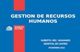 GESTION DE RECURSOS HUMANOS SUBEPTO. REC. HUMANOS HOSPITAL DE CASTRO DICIEMBRE 2012.