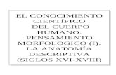 EL CONOCIMIENTO CIENTÍFICO DEL CUERPO HUMANO. PENSAMIENTO MORFOLÓGICO (I): LA ANATOMÍA DESCRIPTIVA (SIGLOS XVI-XVIII)