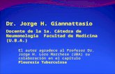 Dr. Jorge H. Giannattasio Docente de la 1a. Cátedra de Neumonología Facultad de Medicina (U.B.A.) El autor agradece al Profesor Dr. Jorge H. Loro Marchese.