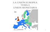 1 LA UNION EUROPEA TEMA 6 UNION MONETARIA. 2 Debates interesante y (muy actual) sobre Uniones Monetarias Óptimas Tipo de cambio fijo vs tipo de cambio.