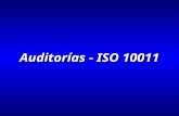 Auditorías - ISO 10011. proceso sistemático, independiente y documentado para obtener evidencias de la auditoría y evaluarlas de manera objetiva con el.