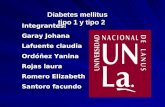 Diabetes mellitus tipo 1 y tipo 2 Integrantes: Garay Johana Lafuente claudia Ordóñez Yanina Rojas laura Romero Elizabeth Santoro facundo.