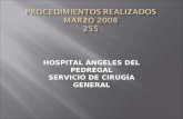 HOSPITAL ÁNGELES DEL PEDREGAL SERVICIO DE CIRUGÍA GENERAL.