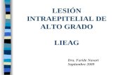 LESIÓN INTRAEPITELIAL DE ALTO GRADO LIEAG Dra. Faride Navari Septiembre 2009.