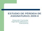 ESTUDIO DE PÉRDIDA DE ASIGNATURAS 2009-II Dirección Curricular Ingeniería Eléctrica y Electrónica.