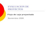 EVALUACION DE PROYECTOS Noviembre 2008 Flujo de caja proyectado.