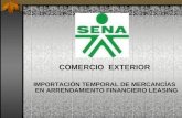 COMERCIO EXTERIOR IMPORTACIÓN TEMPORAL DE MERCANCÍAS EN ARRENDAMIENTO FINANCIERO LEASING.