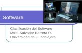 Software Clasificación del Software Mtro. Salvador Barrera R. Universidad de Guadalajara.