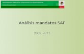 Análisis mandatos SAF 2009-2011. Antecedentes 1,582 mandatos Total de mandatos OEA 1948-2008 (determinacion del tamano de lamuestra para establecer la.