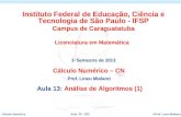 ©Prof. Lineu MialaretAula 13 - 1/22Cálculo Numérico Cálculo Numérico – CN Prof. Lineu Mialaret Aula 13: Análise de Algoritmos (1) Instituto Federal de.
