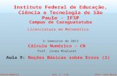 ©Prof. Lineu MialaretAula 9 - 1/28Cálculo Numérico Cálculo Numérico – CN Prof. Lineu Mialaret Aula 9: Noções Básicas sobre Erros (3) Instituto Federal.