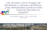Las revistas como imagen de disciplinas y campos científicos, ¿hay demasiadas publicaciones de Ciencias Sociales en España? Luis Rodríguez Yunta – CSIC,