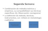 Segunda Semana Combinación de métodos teóricos y empíricos, su compatibilidad: sus técnicas específicas: (Ej. Observación: sociograma) La definición de.