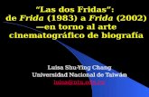 Las dos Fridas: de Frida (1983) a Frida (2002) en torno al arte cinematográfico de biografía Luisa Shu-Ying Chang Universidad Nacional de Taiwán luisa@ntu.edu.tw.