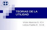 TEORIAS DE LA UTILIDAD Víctor Abarzúa G. ICI-I Leticia Padilla R. ICI-B.