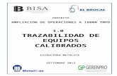 SETIEMBRE 2012 1.0 TRAZABILIDAD DE EQUIPOS CALIBRADOS ESTRUCTURA METALICA PROYECTO AMPLIACION DE OPERACIONES A 18000 TMPD.