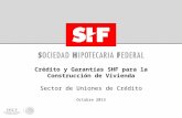 Crédito y Garantías SHF para la Construcción de Vivienda Crédito y Garantías SHF para la Construcción de Vivienda Sector de Uniones de Crédito Octubre.