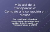 Más allá de la Transparencia: Combate a la corrupción en México Dra. Irma Eréndira Sandoval Laboratorio de Documentación y Análisis de la Corrupción y.