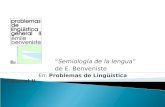 Semiología de la lengua de E. Benveniste En: Problemas de Lingüística General II.