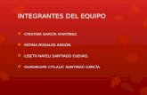 INTEGRANTES DEL EQUIPO ·CRISTINA GARCÍA MARTÍNEZ. ·FÁTIMA ROSALES ANGÓN. ·LISETH NAYELI SANTIAGO CUEVAS. ·GUADALUPE CITLALIC SANTIAGO GARCÍA.